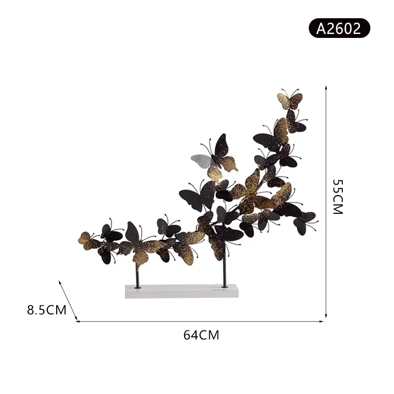 Wrought iron metal handicrafts desktop ornaments American retro old butterfly decoration wedding background decoration