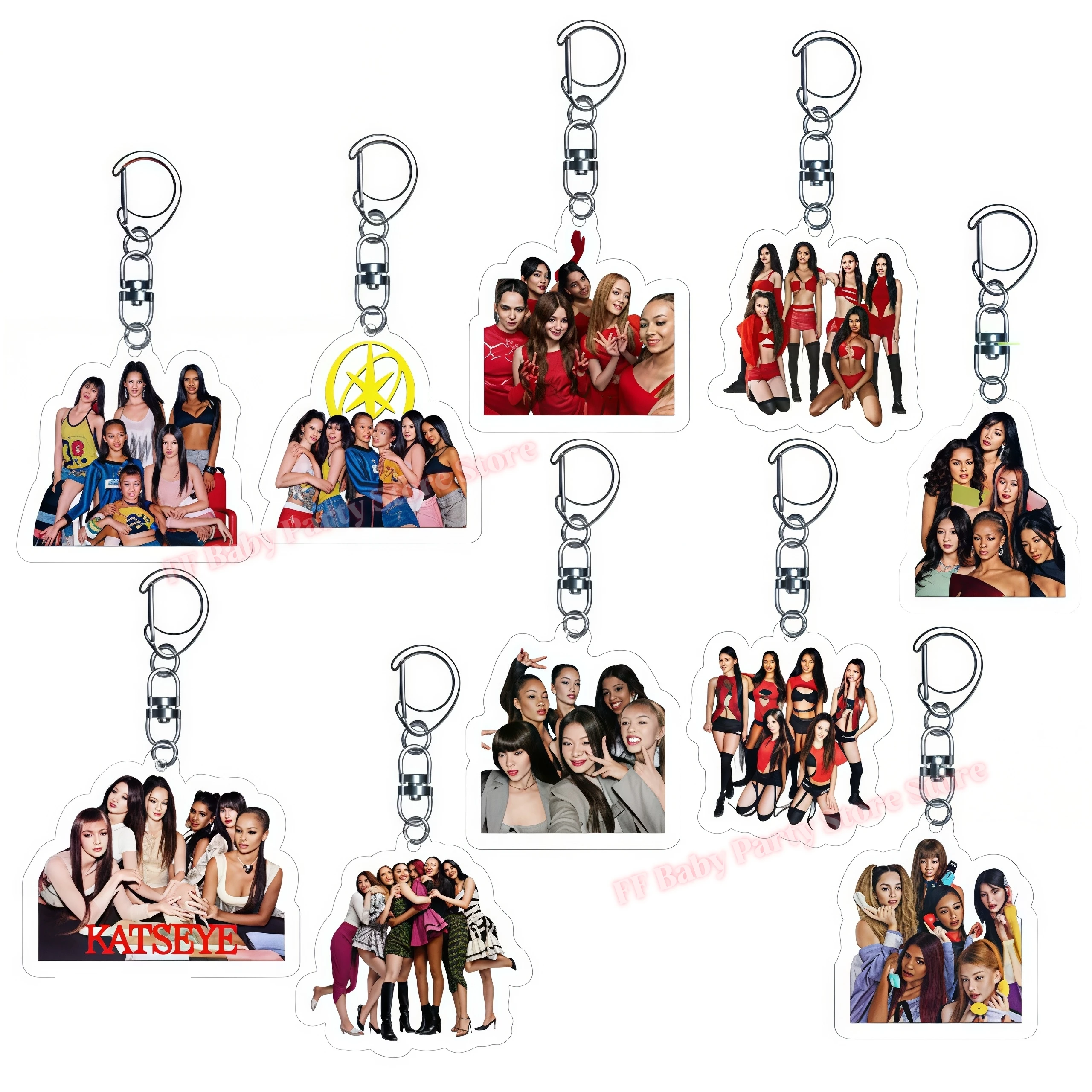 K&Katseye Schlüsselanhänger Geburtstagsparty-Zubehör Idol Kpop Mädchen Schlüsselring Geschenktüten-Füller Schulkarneval-Belohnungen Kinder-Party-Geschenk