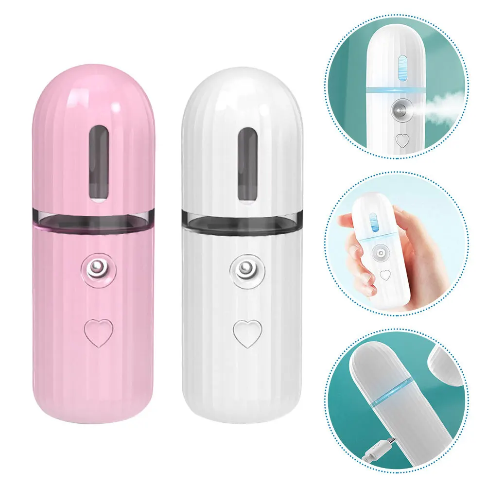 

2Pcs Facial Mister Portable Handy Moisturizing Mist Sprayer Mini Size Durable Office Hydrating