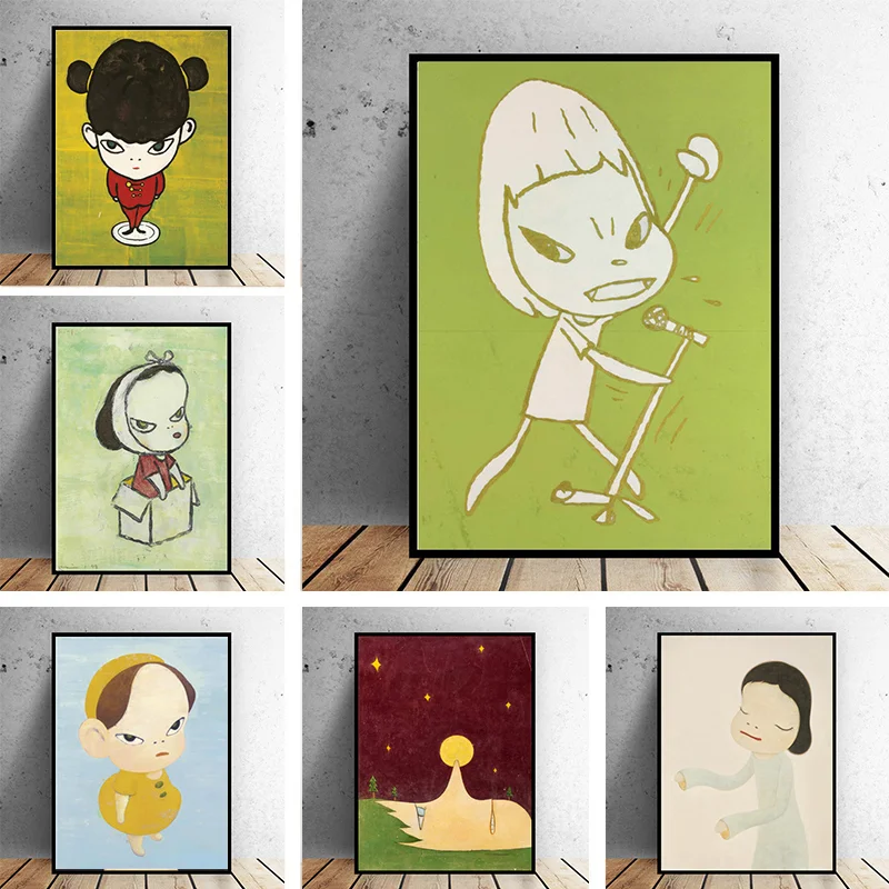 Yoshitomo Nara Sleepwalking Doll Singing Japan Painting Posters Art Canvas HD Prints for Baby Kids Room Home Wall Decor Unframed