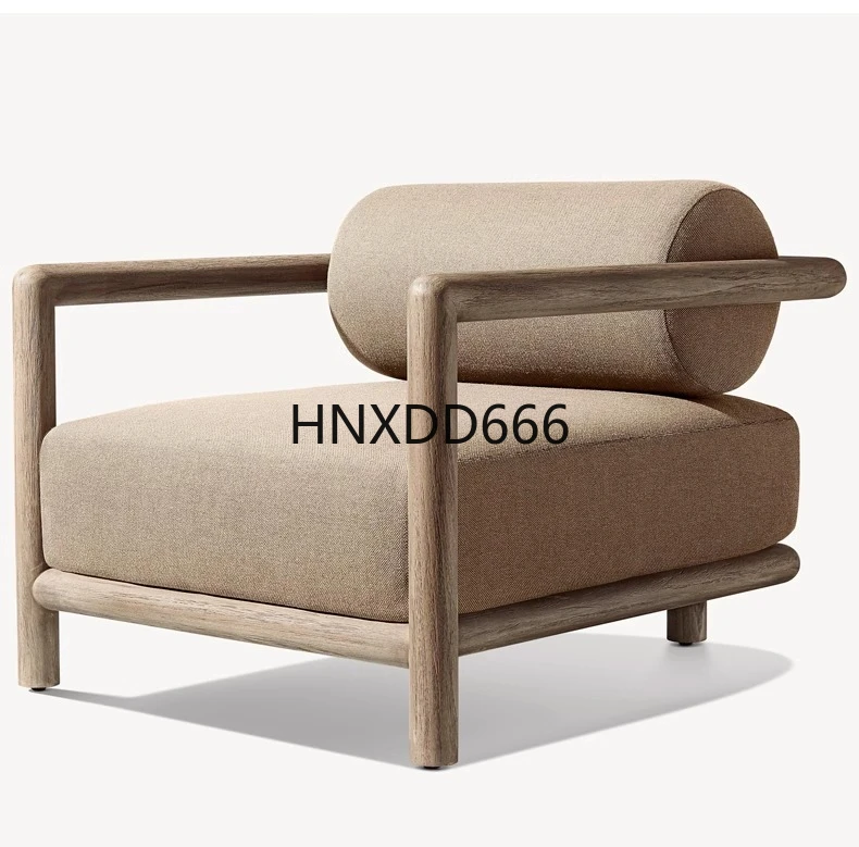 

Solid wood outdoor sofa courtyard aluminum alloy