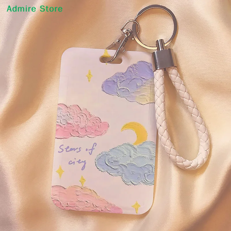 [G]Love Card Holder Photocard Holder Keychain Students Card Protectors Blue ID Bank Cards Cover School Stationery Photocard Bag