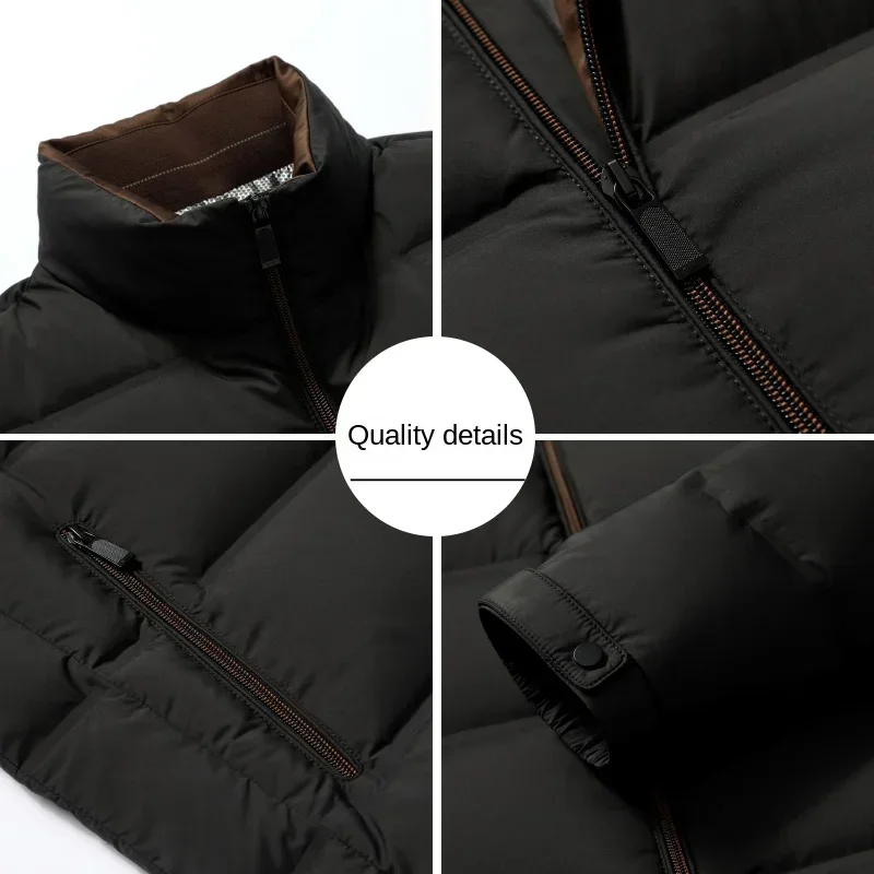 Ente Daunen Winter Daunen jacke Herren Stehkragen Licht Luxus Business Winterkleid ung Herren mantel leichte dicke warme Herren jacke