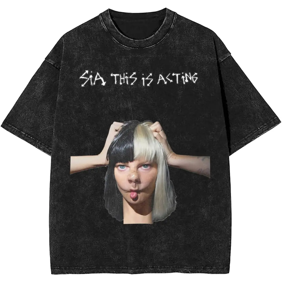 Sia Furler Apparel camiseta lavada para hombres y mujeres, ropa de calle, camiseta de Hip Hop, camisetas de algodón de verano