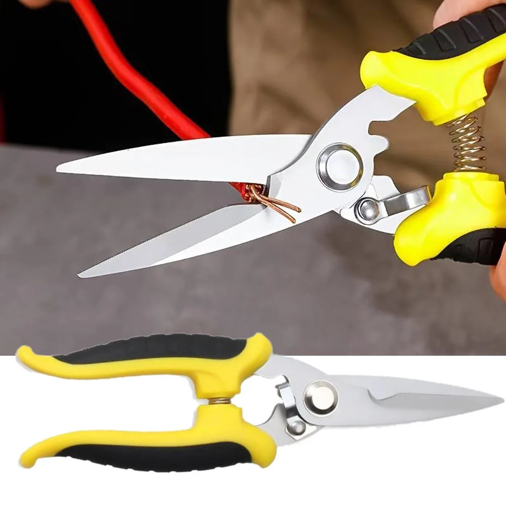 

Stainless Electrician Scissors Multifunction Manually Shears Groove Cutting Wire And Thin Steel Plate Hand Tools