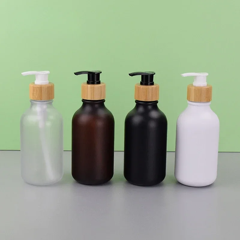 300ml-20-pz-pressa-lozione-bottiglia-glassa-venatura-del-legno-testa-della-pompa-pet-shampoo-gel-da-bagno-sub-imbottigliato-all'ingrosso