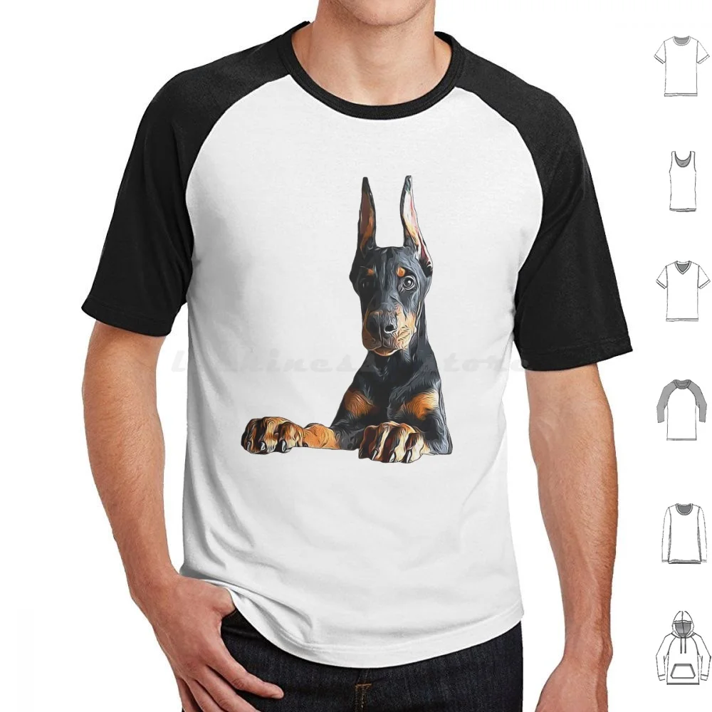 Doberman Puppy Dog Black And Tan T Shirt Cotton Men Women Diy Print Doberman Dobermann Dog Breed Dog Dogs Pup Puppy Animal