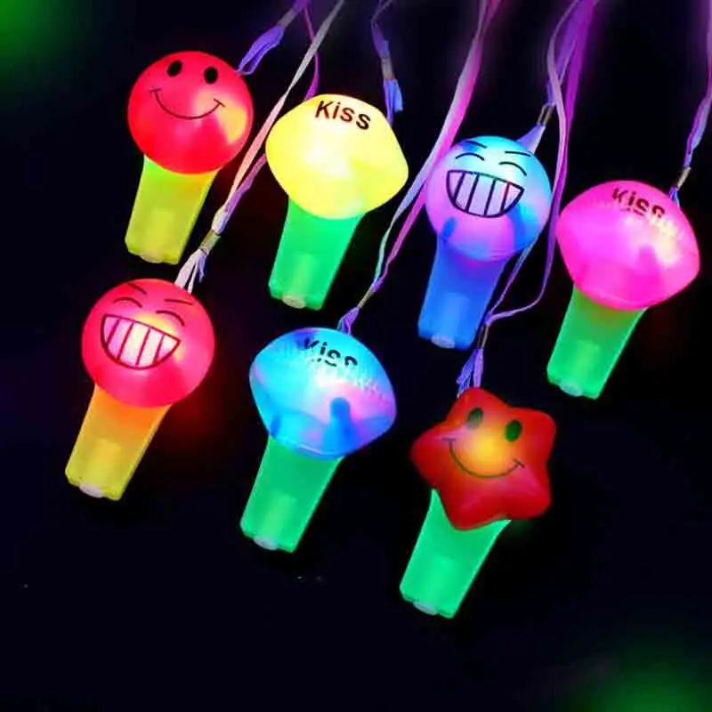 5Pcs Luminous Funny Cute Whistles Toys Gift Kids Birthday Party Adult Bar Whistle Blowing Blowout Children's Baby Birthday