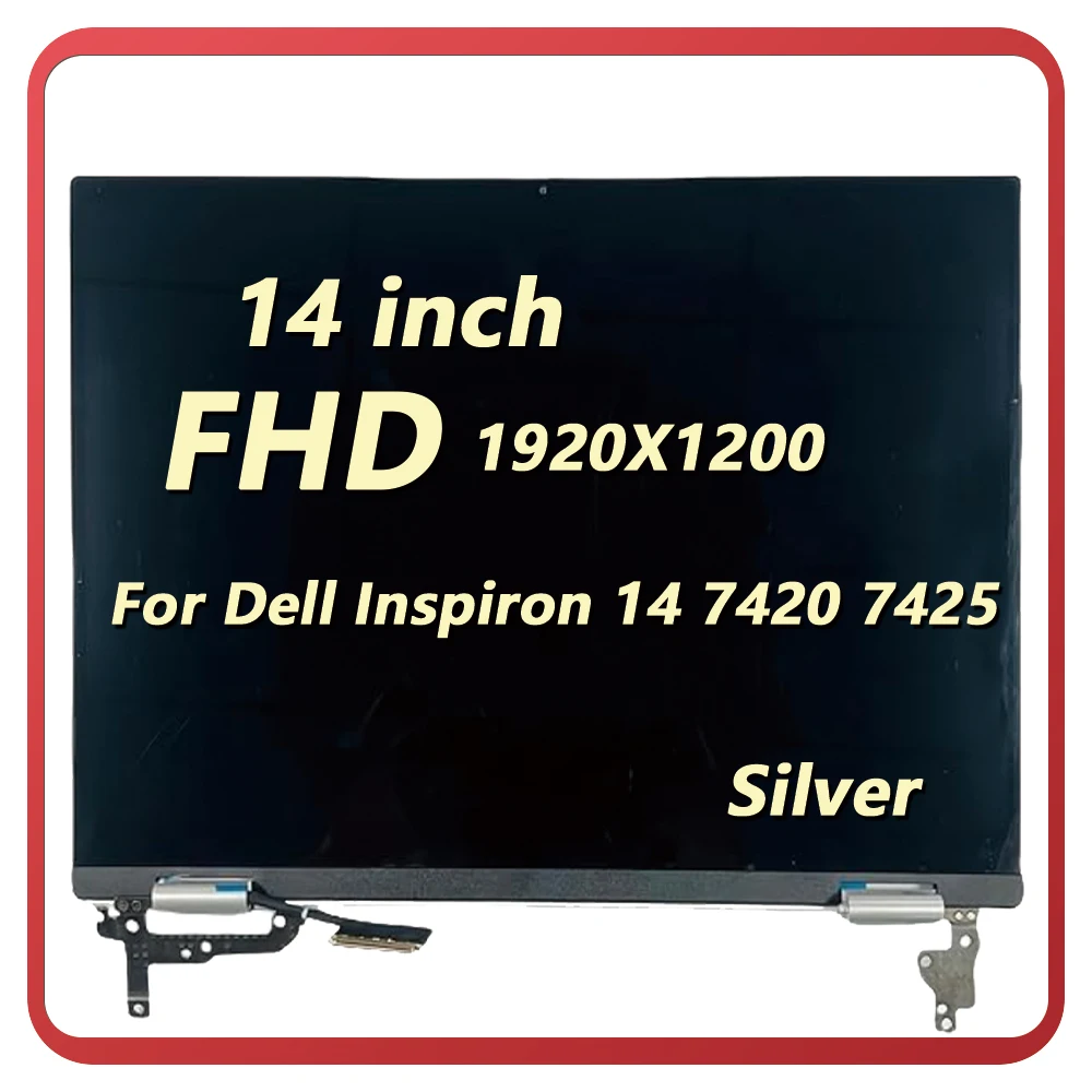 

14" FHD Screen Replacement for Dell Inspiron 7420 7425 Full LCD Screen Complete Top Display Assembly 30-pin eDP 1920x1080 Silver