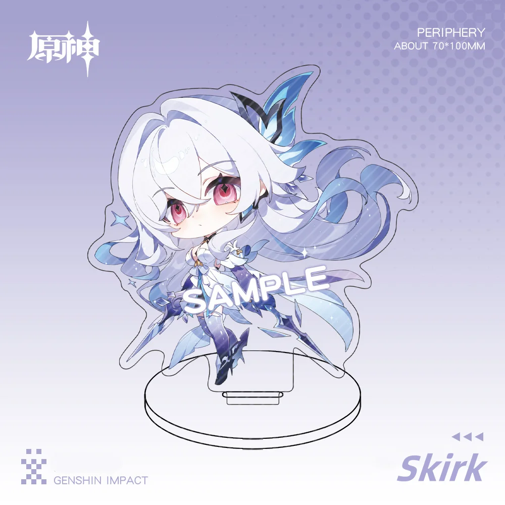 جديد جينشين تأثير شخصية الوقوف داليا سكيرك الكرتون أنيمي منضدية الاكريليك زخرفة لعبة لطيف شارة هدية