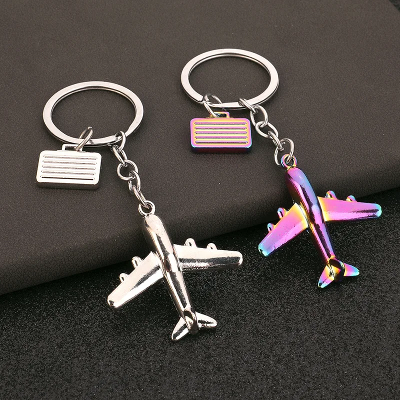 keychain airplane Tag Key Ring Metal Plane Keychain Unisex Civil Aviation Pilot Gift Aircraft Keyfob Airline Promo Gifts