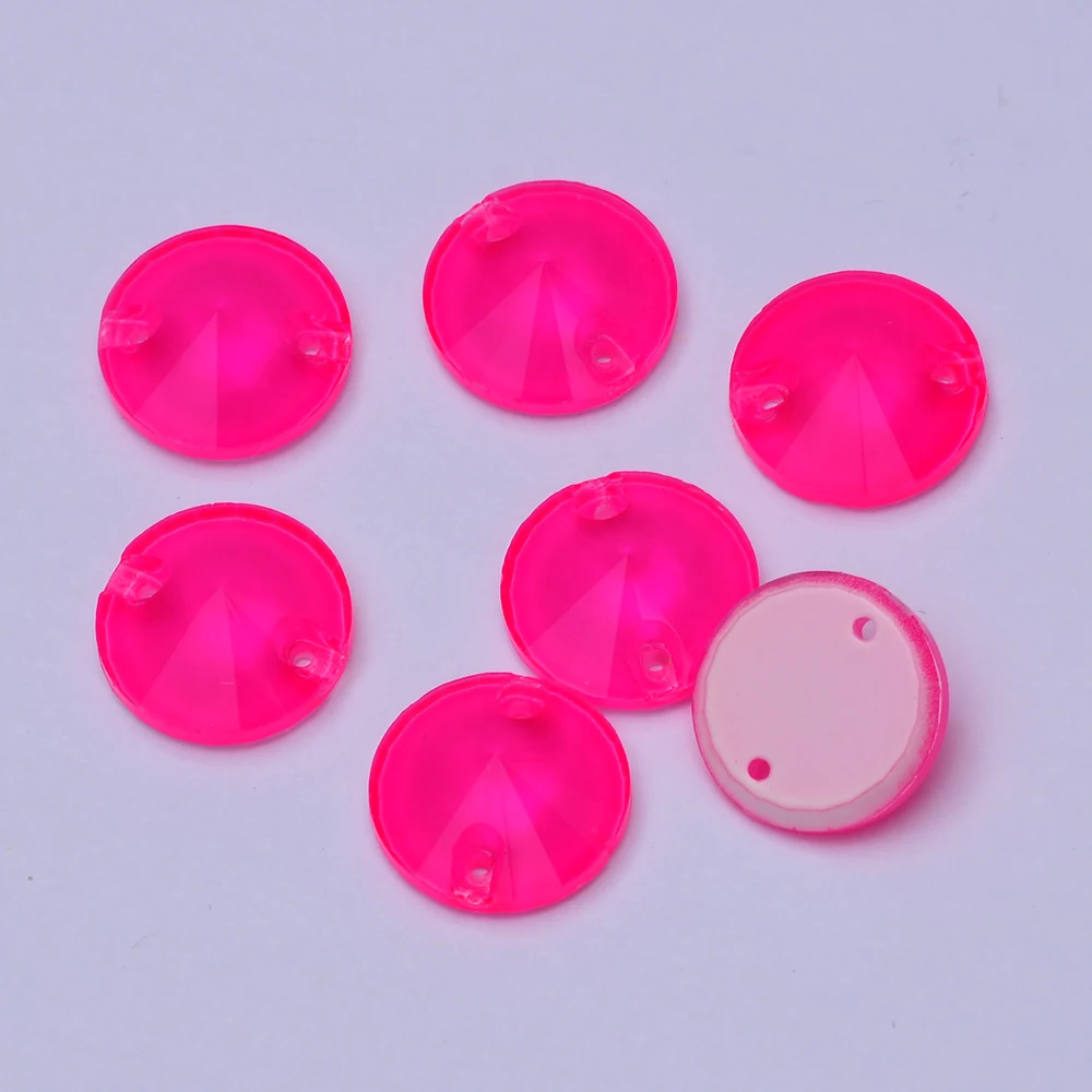 Glas K9 Neon Rivoli Neue Strass-Kanten mit Facettenschliff Aufnähbare Kristalle Flache Rückseite Steine für DIY-Kleidung – Detail 14