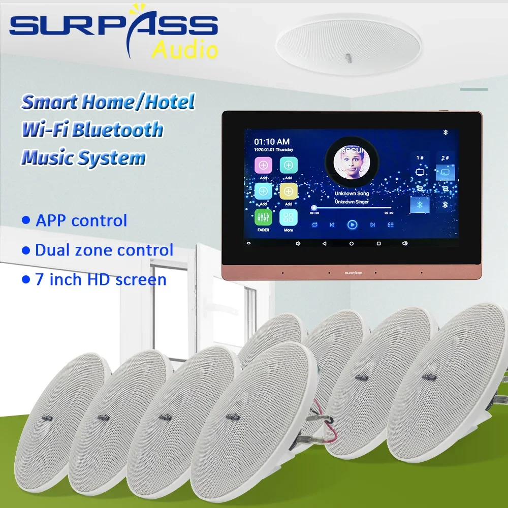 New Coming Android Blue Tooth WiFi Wall Amplifier Kit Audio PA System Coaxial In Ceiling Mount Speaker