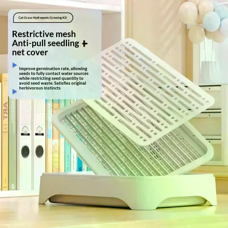 Cat Grass Planting Basin Soilless Culture Wheat Seedling Pot Kitten Grass Hydroponic Device Horticultural Planting Pot Pet