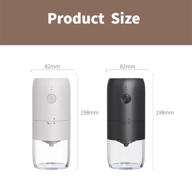 High-Power Electric Coffee Grinder TYPE C USB Charging Grinding Core Household Coffee Beans Grinder Home Appliance Kitchen Tools