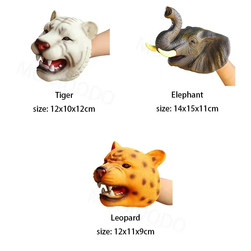 Marionnettes de dinosaures à main douce, modèle de tête de tyrannosaure réaliste, jouet requin tigre Jurass Dino Park animaux mondes jouets pour garçons et enfants