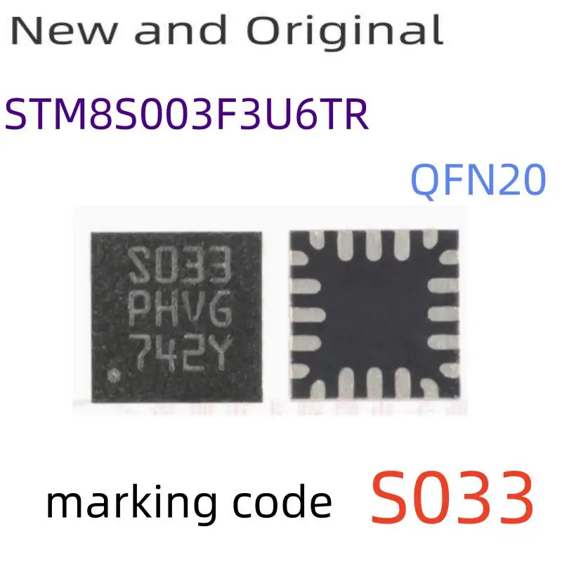 

STM8S003F3U6TR STM8S003F3U6 QFN20 Microcontroller Unit Flash Memory 8-bit Microcontroller marking code S003