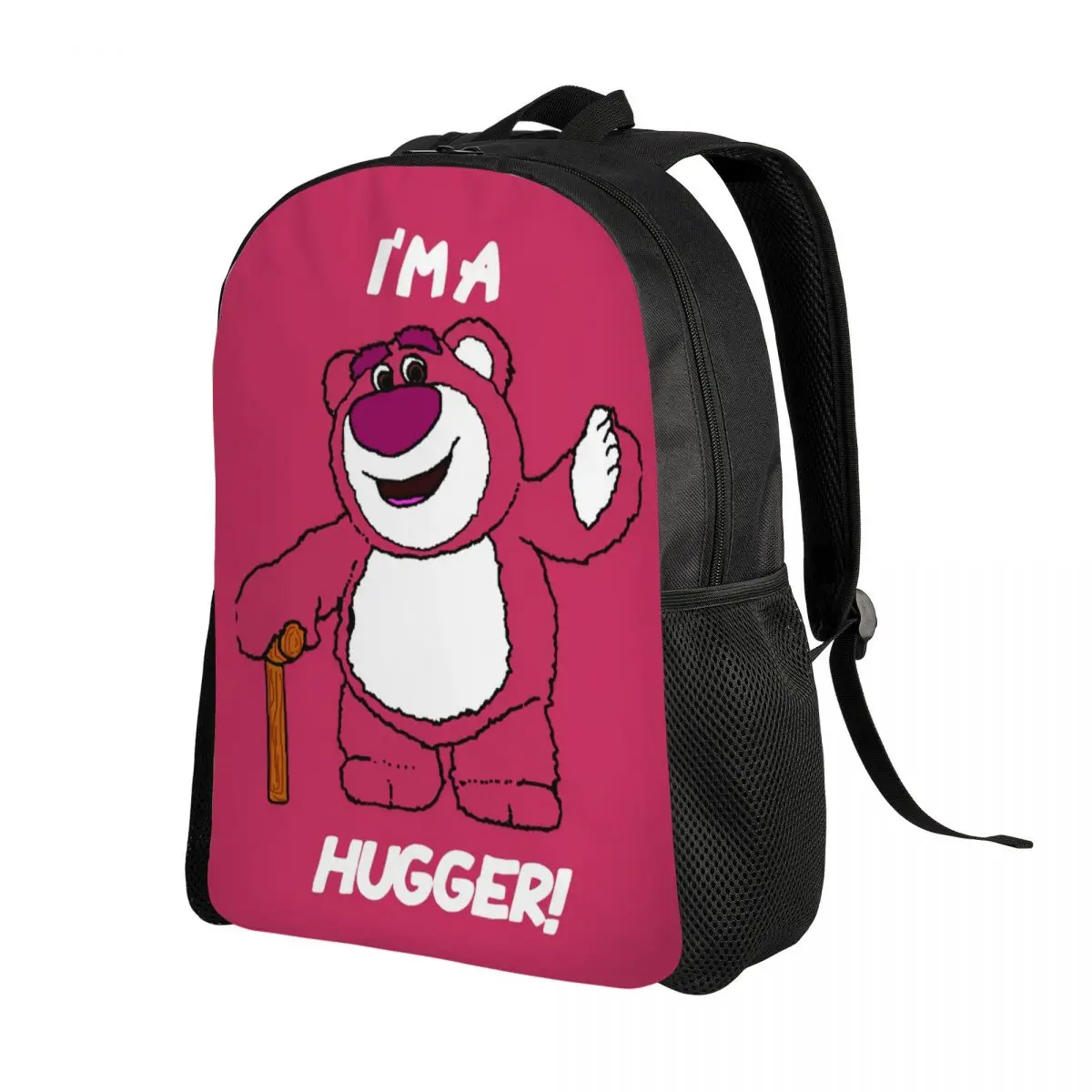 Mochilas personalizadas Lotso Huggin Bear Hugger para homens e mulheres, Resistente à água, Saco de escola universitária, Sacos de impressão