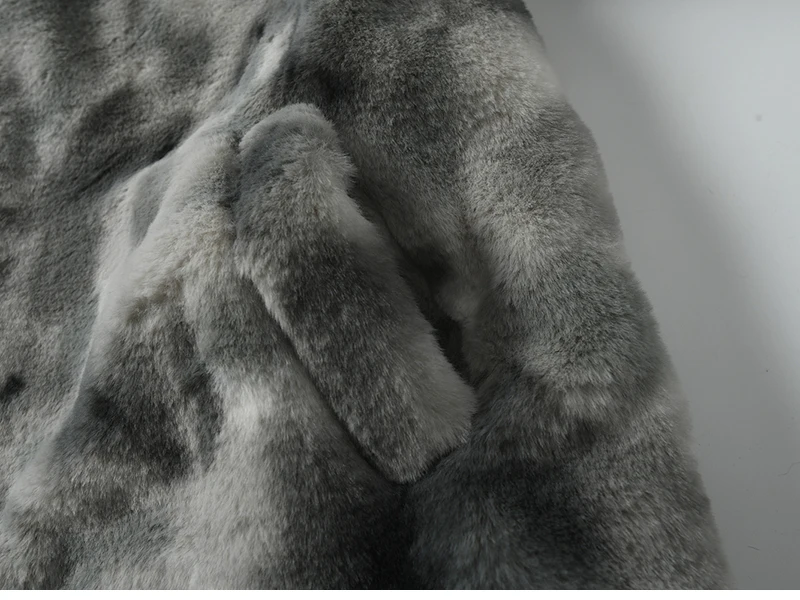 HISTREX Men Rabbit Fur Jacket Parkas,Hip Hop Fluffy Coat,Winter Fleece Overcoat,Outerwear Streetwear,Korean Women Y2k Clothing