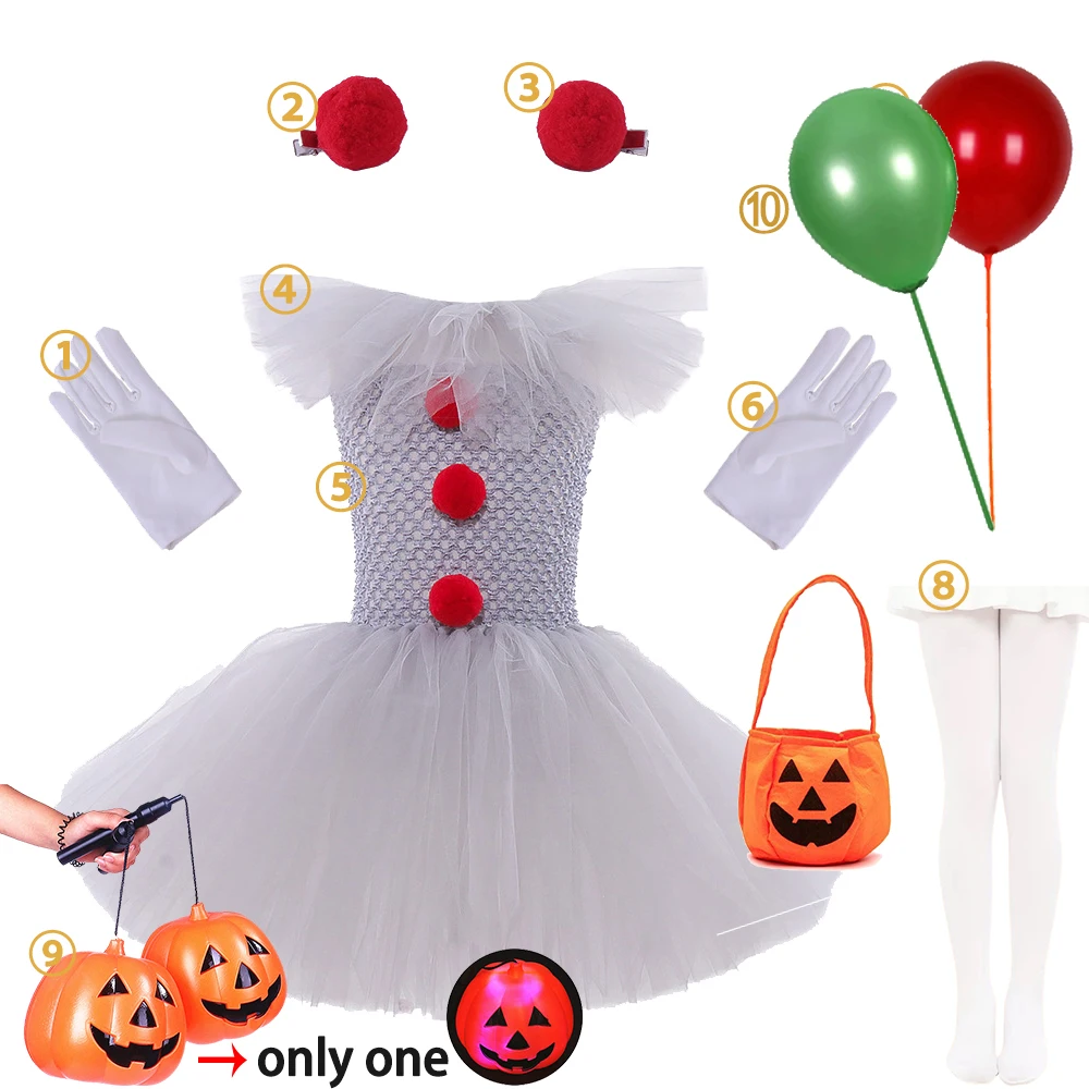 Vestido de palhaço menina, traje de Halloween, bobo da corte, carnaval, roupas de Páscoa, retorno do palhaço, cosplay infantil, 2024