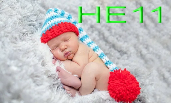 

Special clearance-100% cotton Newborn Hat Baby Stocking Cap Baby ELF Tail Hat Newborn Crochet stripe Photo Prop Baby Pixie Gift