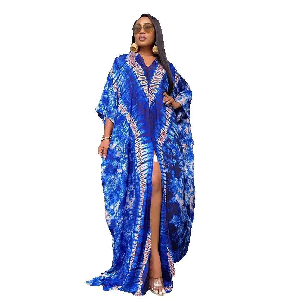 

African Dresses Women Bohemian Printed Maxi Dress Party Robe Femme Dubai Kaftan Abaya Marocain Caftan Africa Ankara Dashiki Gown