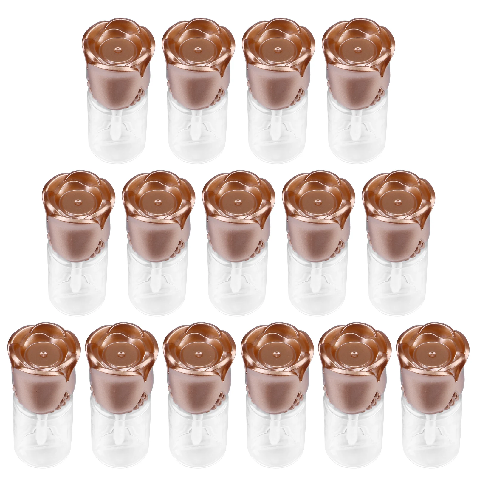 

15pcs Empty Lipstick Tubes Clear Gloss Balms Container Diy Refillable Plastic Tube Travel Portable Rose Design