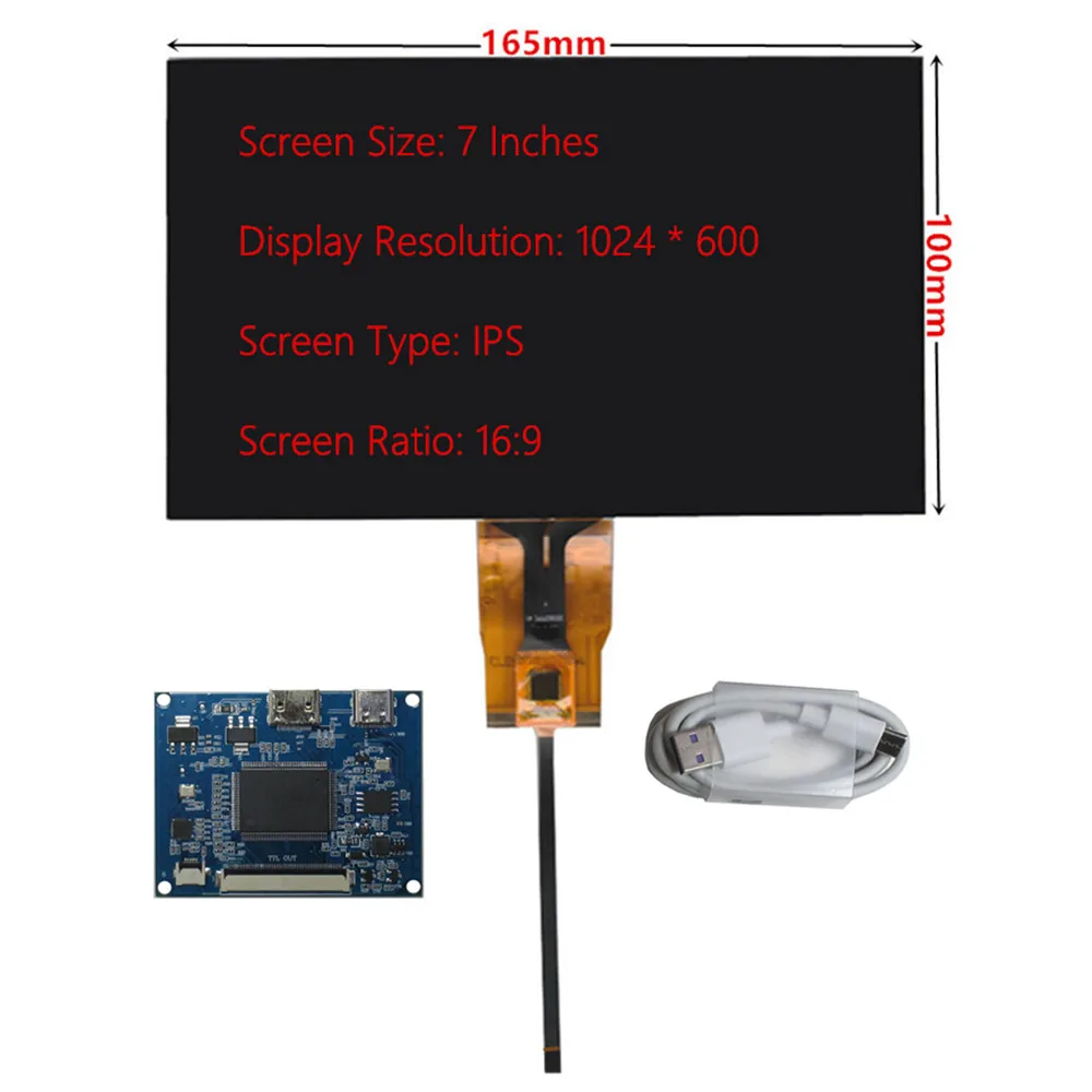 7 Inch IPS Multipurpose LCD Display Screen Driver Control Board Digitizer Touchscreen Portable Computer Secondary Screen Monitor