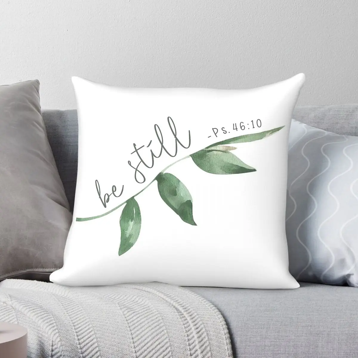 Be Still Psalm Pillowcase Polyester Linen Velvet Printed Zip Decor Pillow Case Home Cushion Case