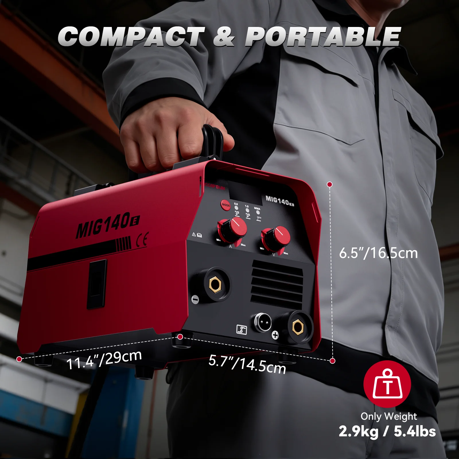 European American standard Semi-automatic 140A 230V 2 in 1 MIG/MMA Synergy Tool Flux Cored Wire Soldering Welding Machine