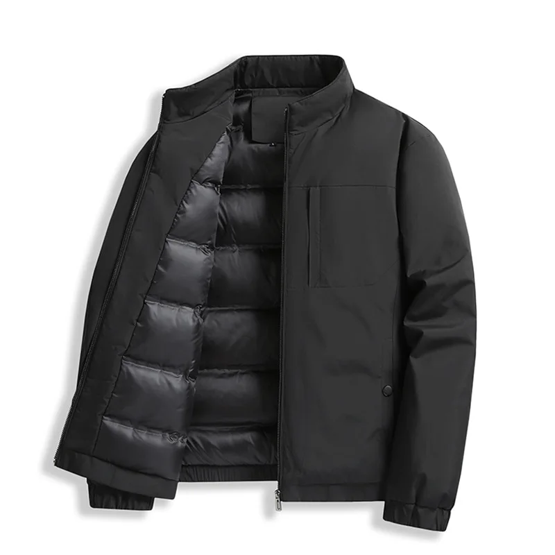 

High-Quality White Duck Down Men's Stand Collar Casual Down Coat Men's Business