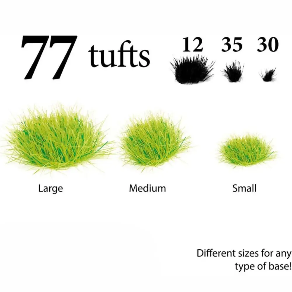 77PCS Toy Miniature Plant Scene Model Simulation Wargame Scenery Grass Tufts Sand Table Layout Artificial Plant Cluster