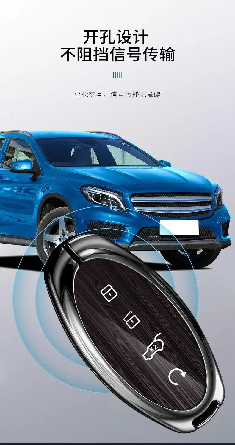 غطاء حافظة مفاتيح فاخر من سبائك الزنك لـ BYD Yangwang U8 / U9 / U7 - غلاف حماية ممتاز مع سلسلة مفاتيح ملحقات السيارة الداخلية