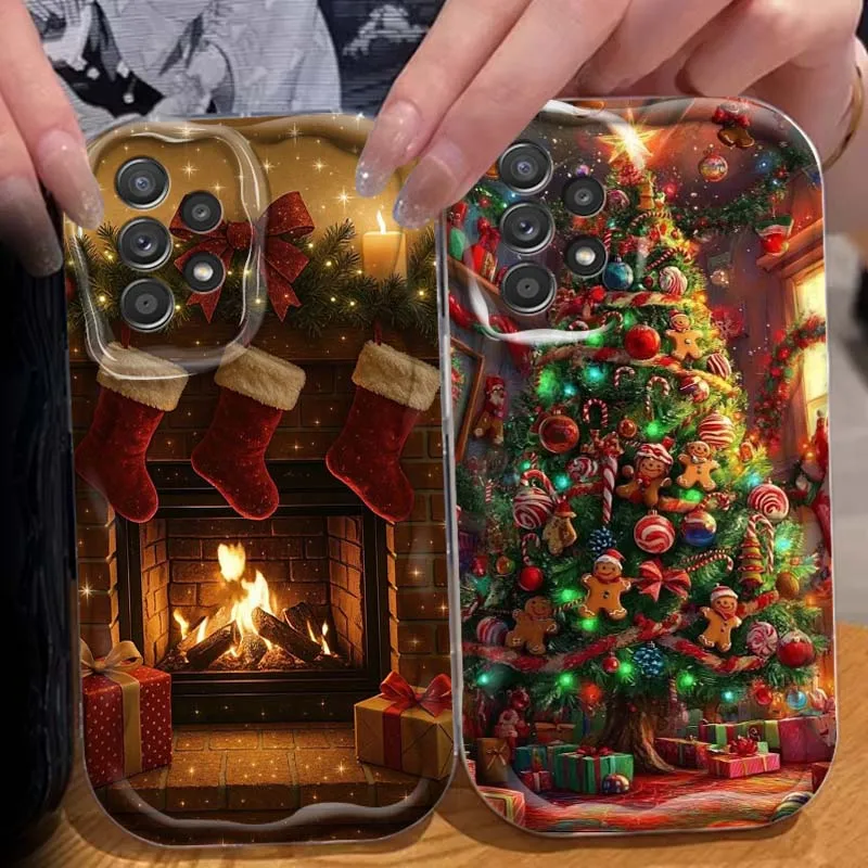 

Christmas Tree Socks Art Gift Phone Case For Samsung A73 A72 A71 A56 A55 A54 A53 A52 A51 A32 A36 A26 A25 A13 A14 5G Wave Oil