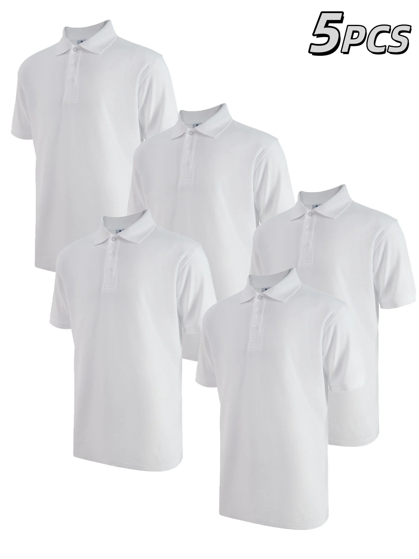 

5-piece solid color summer men's polo shirt suitable for golf playing ball outdoor sports