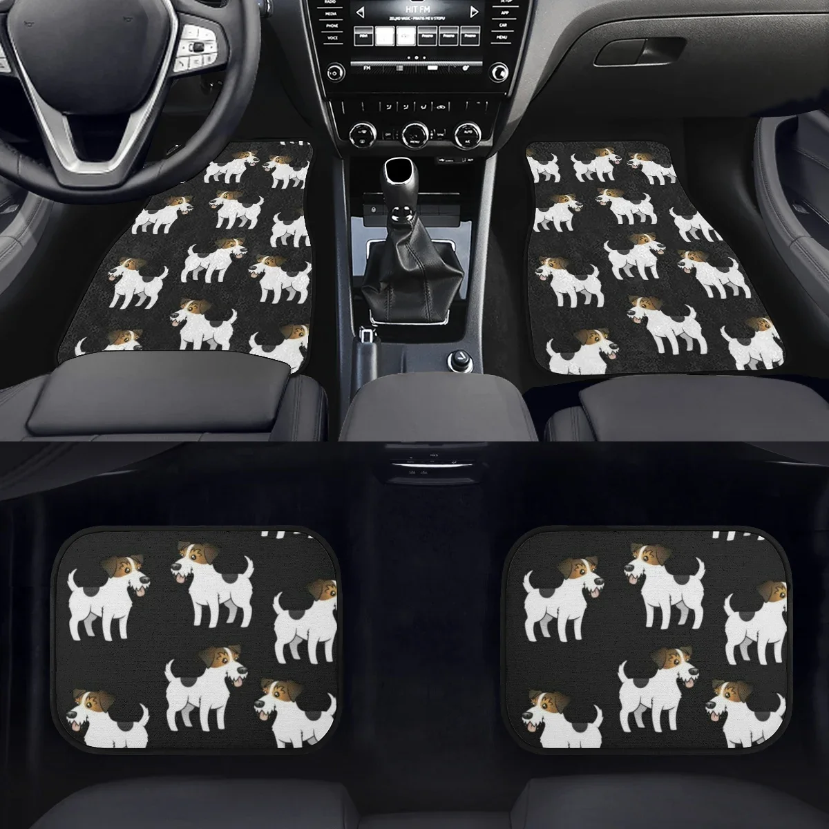 

4 шт., водонепроницаемые коврики для автомобиля, с рисунком щенка