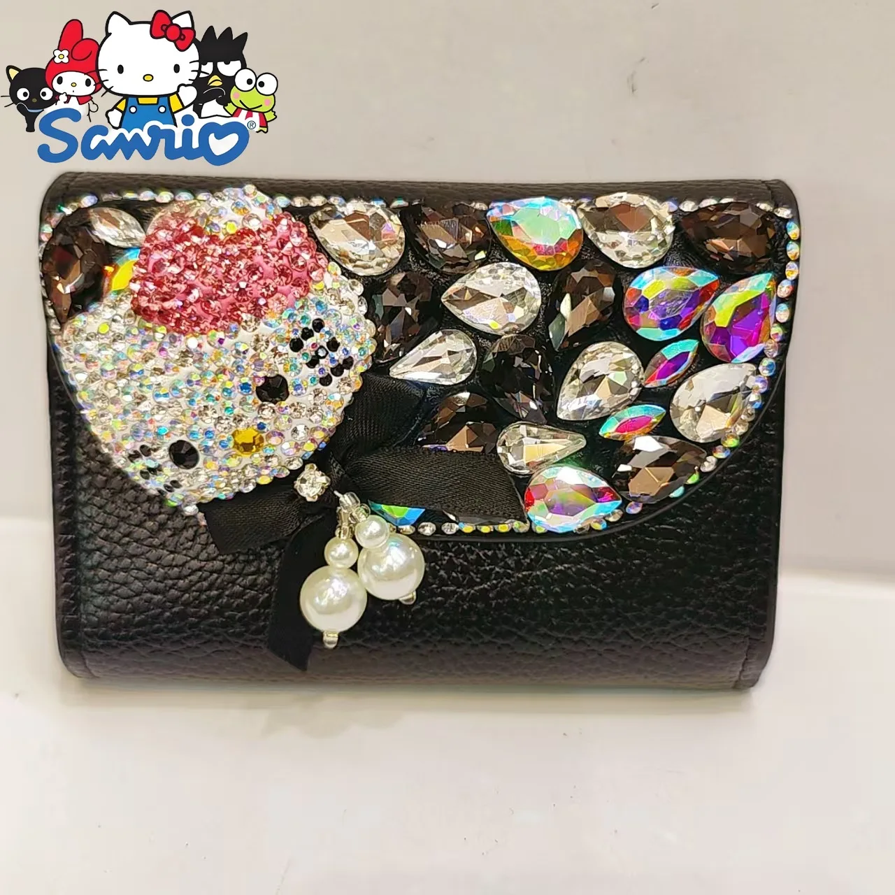  Hello Kitty Diamond Women's Coin Purse Cartoon Fashion Mini Women's Coin Purse High Quality Luxury Shiny Women's Wallet