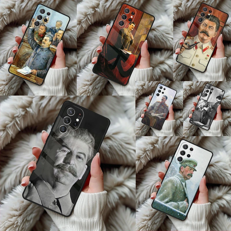 Funda de teléfono de la Unión Soviética con estampado de Stalin para Samsung Galaxy S24 S25 S26 Ultra S22 S23 Plus S21 S20 FE Note10, cubierta de TPU
