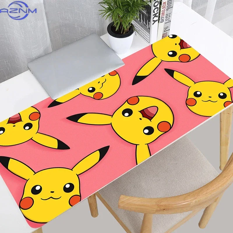 Cute Kawaii Yellow Cartoon Character with Colorful Stars Mouse Pad Rubber Non Slip Desk Mat for Gaming Office Computer Decoratio