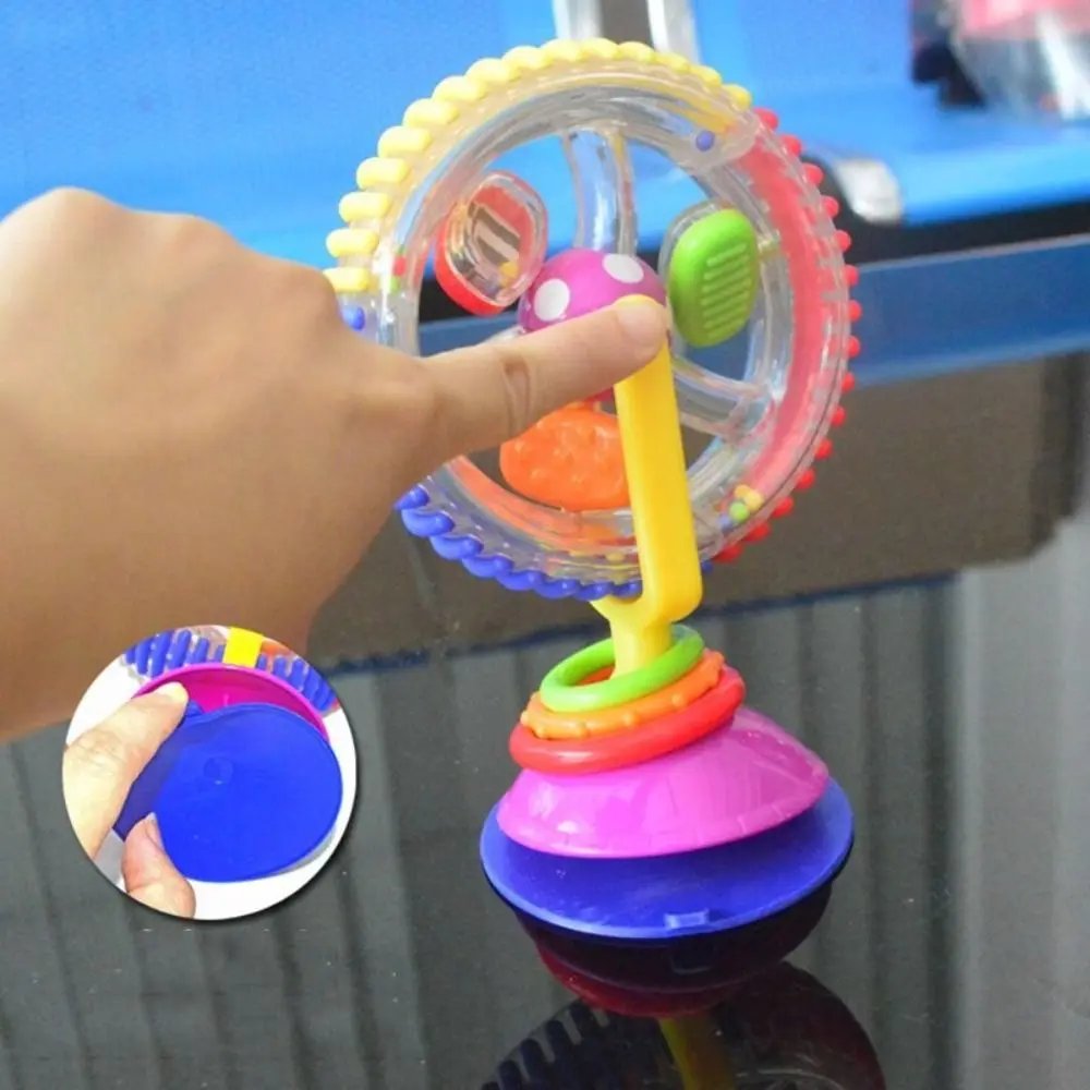 Rotating Suction Cup 360 Rotating Windmill Color Bead Plastic Wheel Baby Early Learning Small Size Montessori Rattle Playing