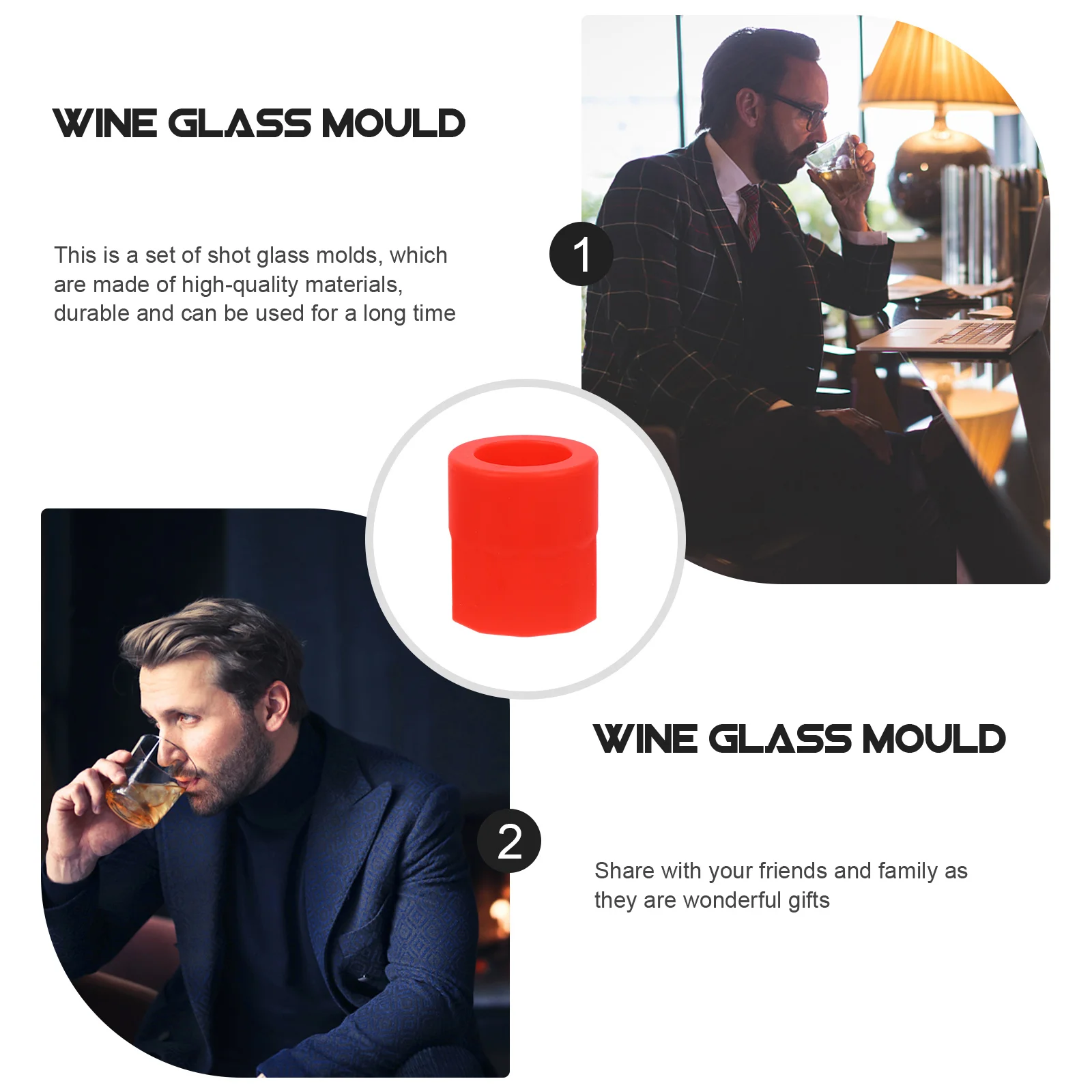 

1Set Shot Glass Mold Silicone Ice Tray Chocolate Candy Whiskey Glass Ice Molds Wine Bottle Molds Bar Party Supplies