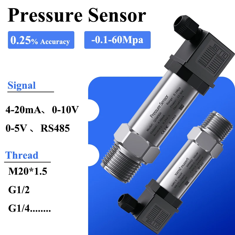 

Pressure Transducer 4-20mA 0-10V RS485 Pressure Transmitter 0-0.16Mpa 0-1.6Mpa 0-16Mpa M20*1.5 Pressure Transducer Transmitter
