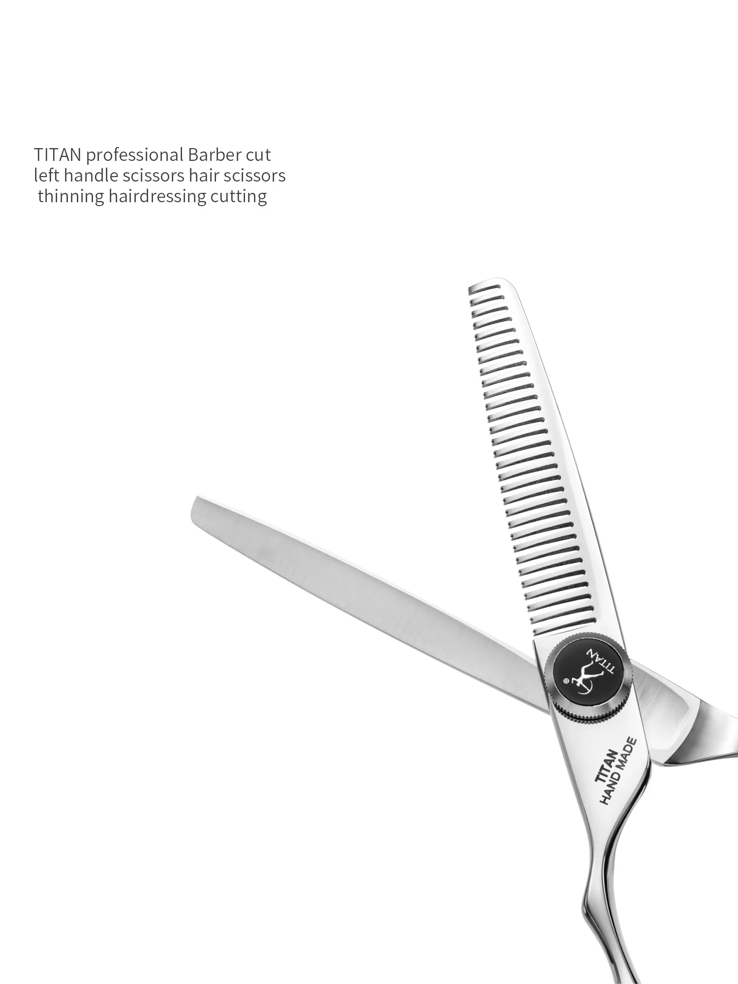 TITAN Professionelle Friseurschere mit Linkshandgriff Haarschere zum Ausdünnen und Schneiden – Detail 11