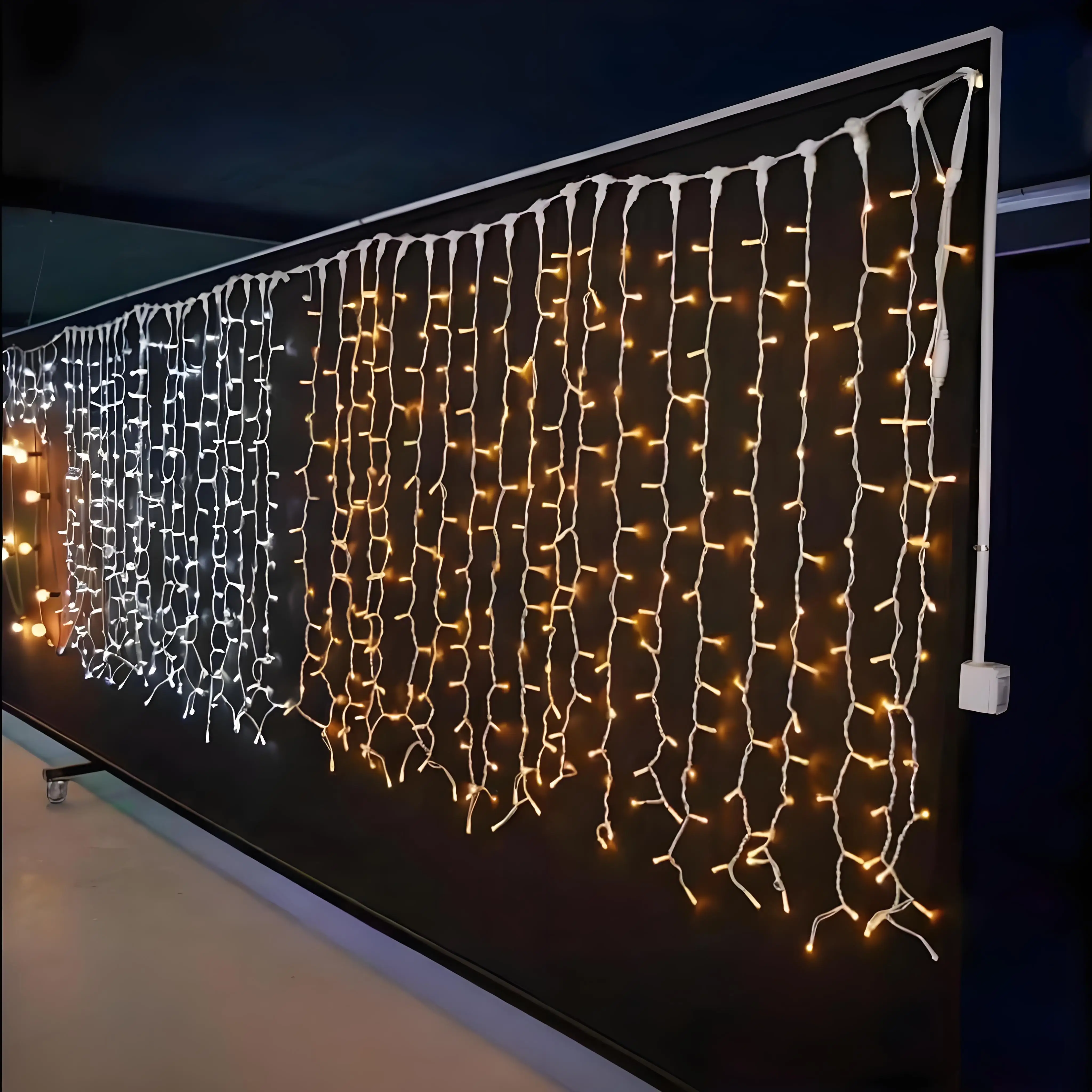 LED Curtain String Lights Waterproof Indoor Outdoor 8 Flashing Modes Wedding Party Christmas Garden Decor IP44 Rated RGB Color