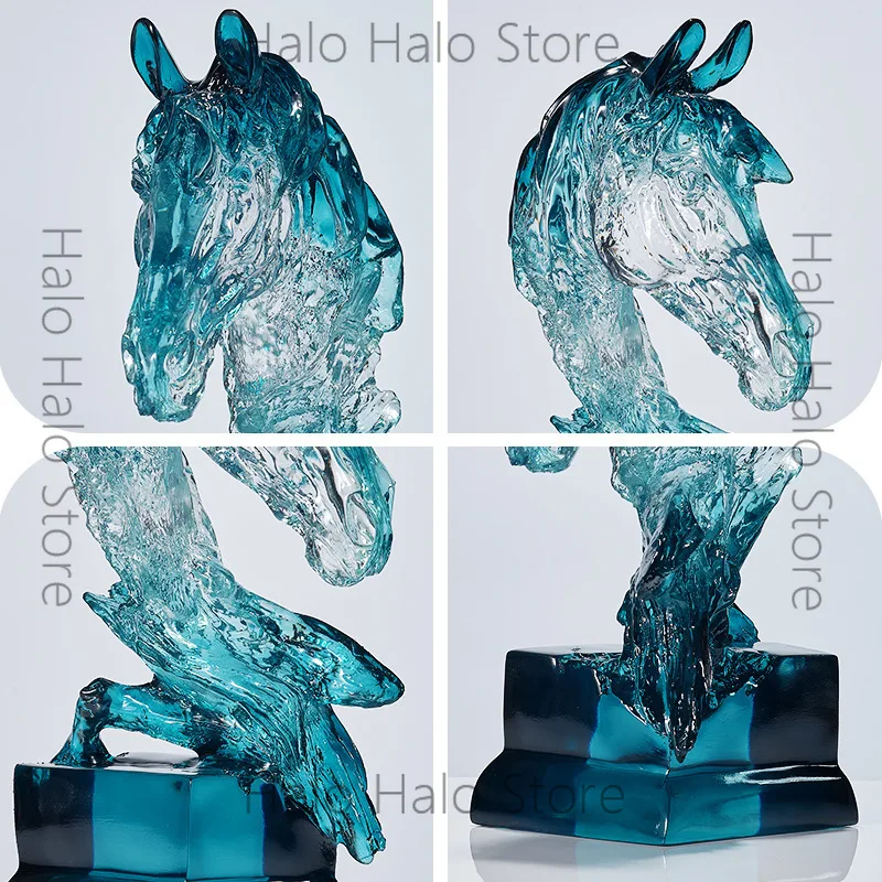 Picture 6: Wine cabinet decorative ornament light luxury high-end horse head soft decoration