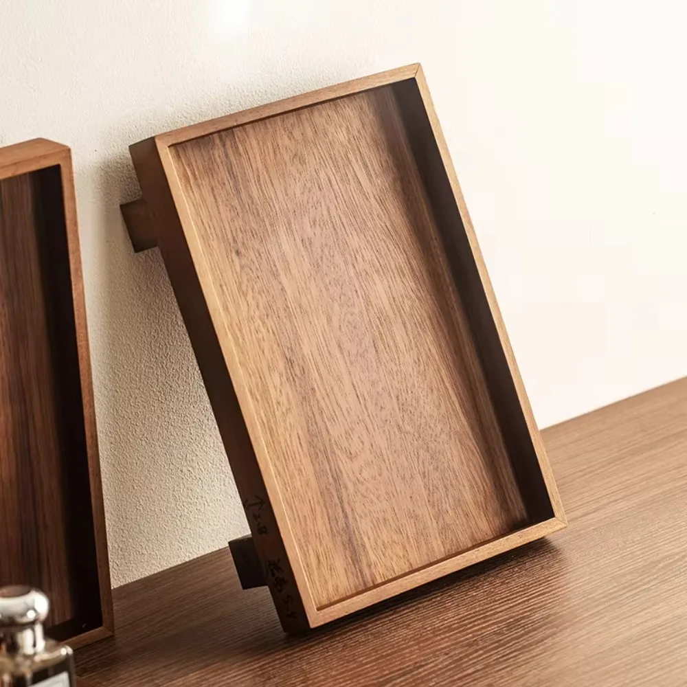 

Элитный деревянный поднос в японском стиле на высоких ножках, прямоугольный, из массива дерева, для хранения украшений, устойчивый, винтажный, для десертов, для чайного столика