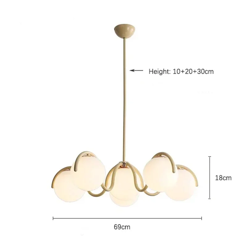 Moderne creatieve LED-plafondkroonluchter Lampontwerp Ronde glazen ophanging Hanglamp Home Decor Artikelen voor woonkamer Slaapkamer