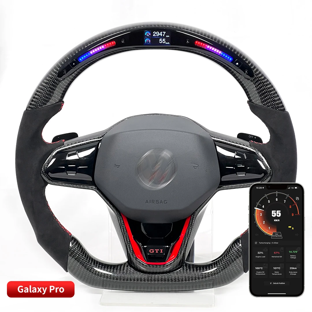 

TDD Carbon Fiber customized smart Galaxy pro LED Steering Wheel for VW MK8