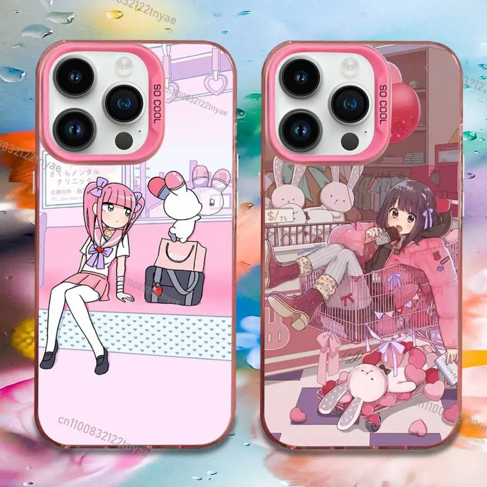 

Cute Girl Phone Case For iPhone 17,16,15,14,13,12,11,Mini,Pro,E,MAX M-Menhera C-Chan Pink Candy Matte Shockproof Cover TPU