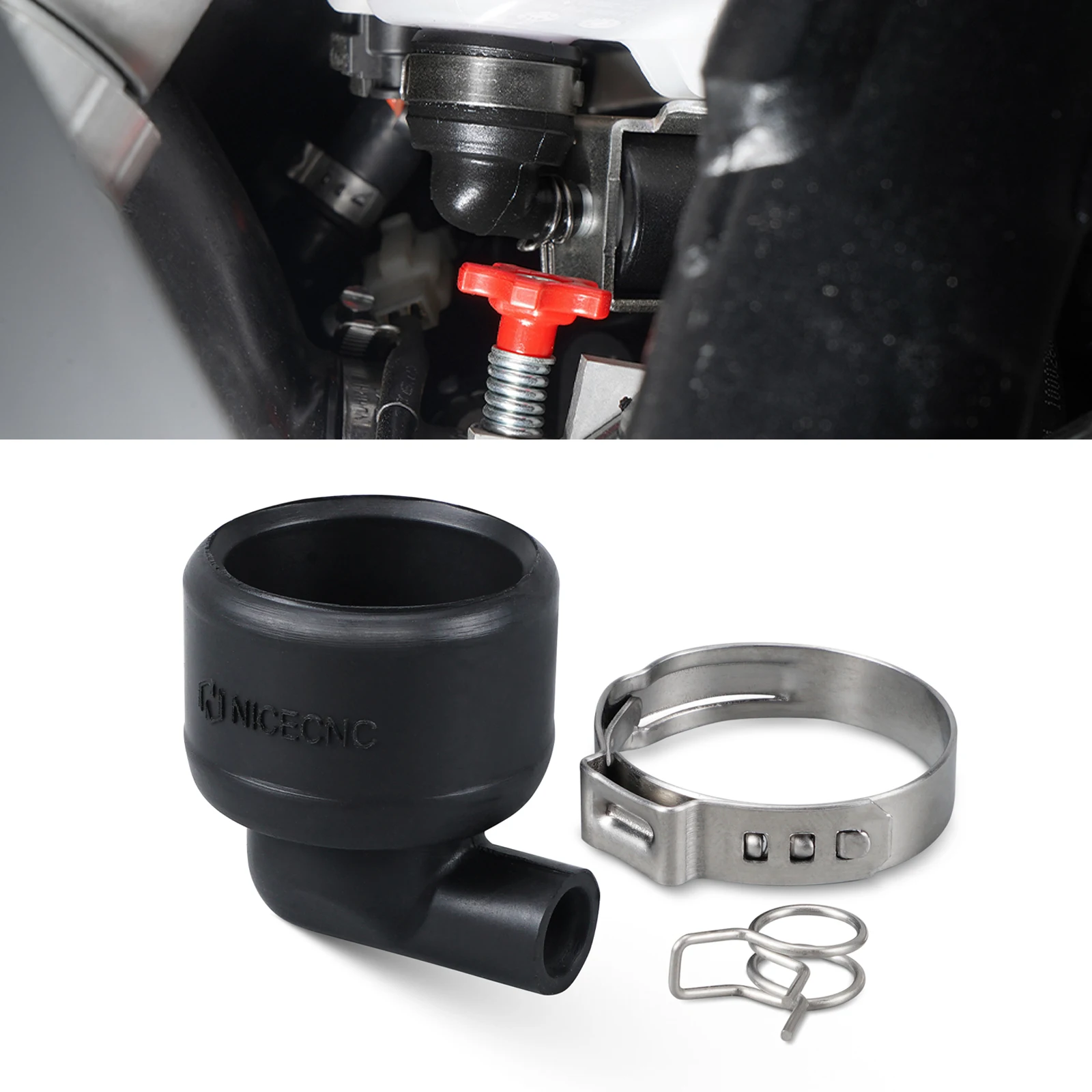 

NICECNC For Husqvarna 2024-2025 TE 300 TE 250 TE 150 Fluororubber Angle Piece Oil Tank For GasGas EC 300 EC 250 KTM EXC 300